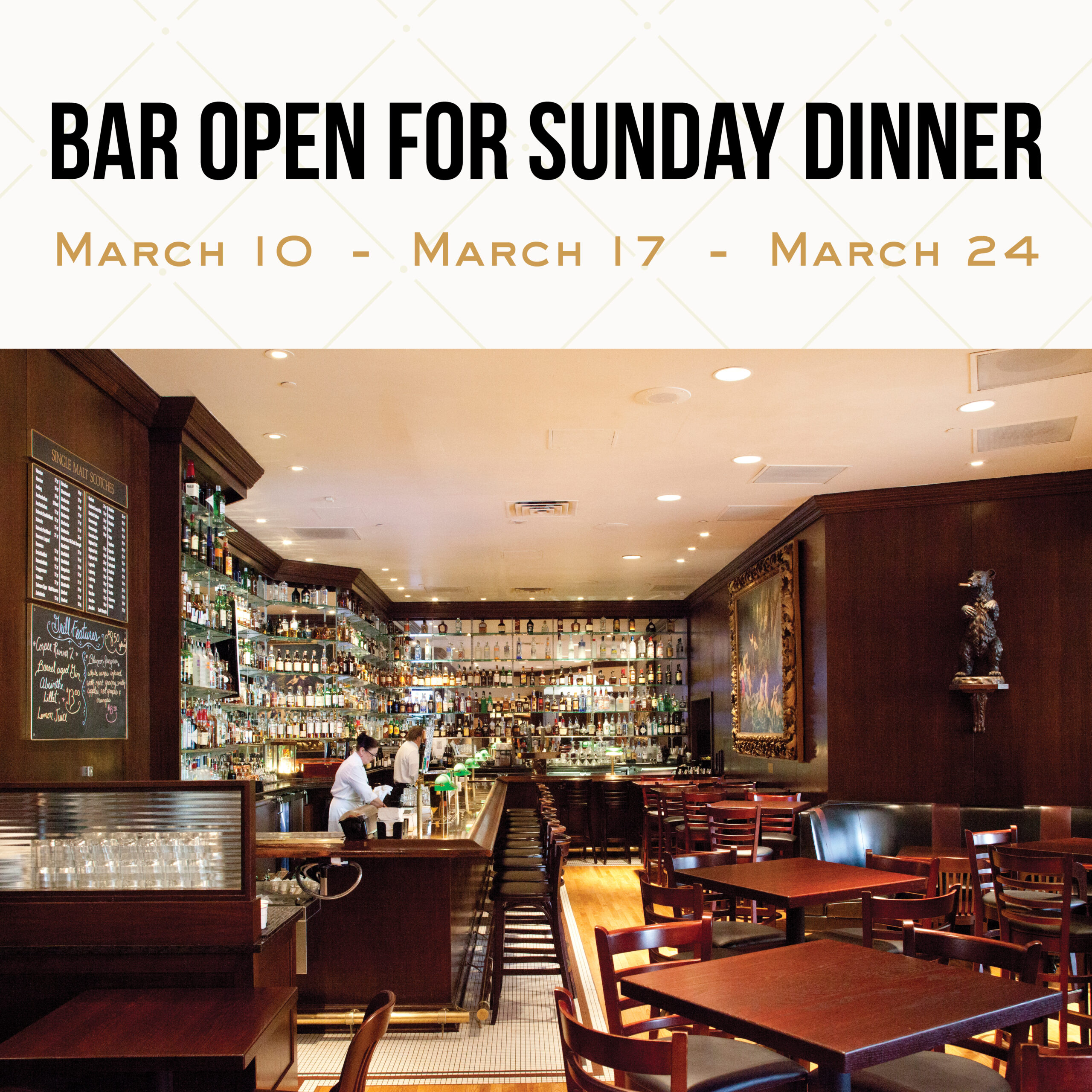 Bar Open For Sunday Dinner